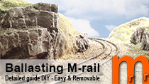 Tutorial how-to make a realistic ballasting of tracks with integrated roadbed, such as Bachmann, Kato, Trix, Roco Geoline or Märklin M-track or C-track.