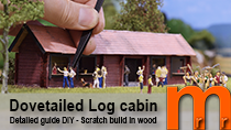 Model a dovetailed log cabin from scratch for your model railroad or diorama