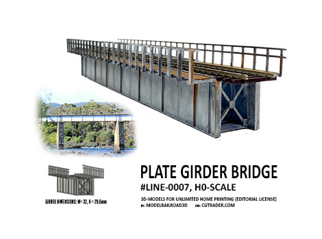 Classic plate girder bridge for H0-scale model railways
