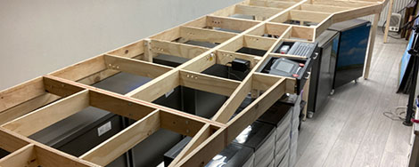 Open Frame benchwork for the model railroad