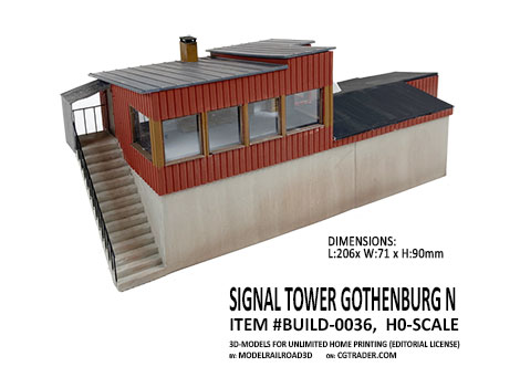 Signal tower (st&auml;llverk) Gothenburg North G&ouml;teborg Norra i H0-skala